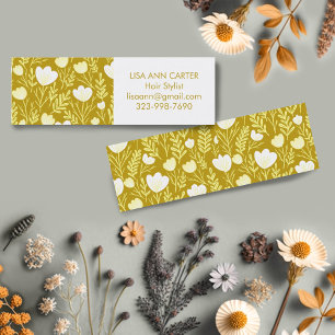 Bläserne botanische Muster goldene Neutrale Mini Visitenkarte