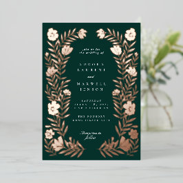 Bläserne botanische Rahmenhochzeit Folieneinladung