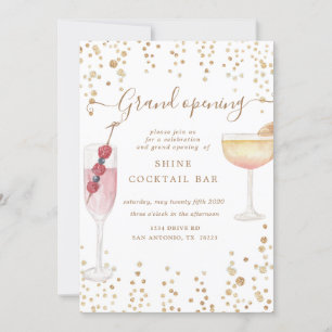 bläserne Cocktails glänzen große Öffnung Einladung