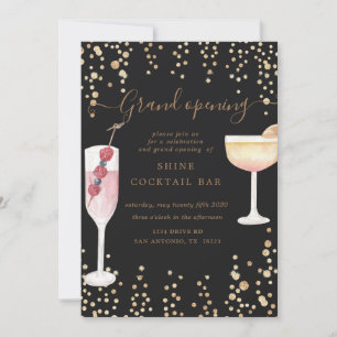 bläserne Cocktails glänzen große Öffnung Einladung