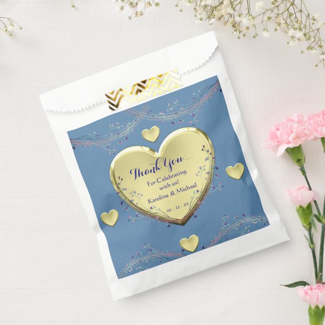 Bläserne Elegante Blue Wedding Party Geschenktütchen (Versiegelt)