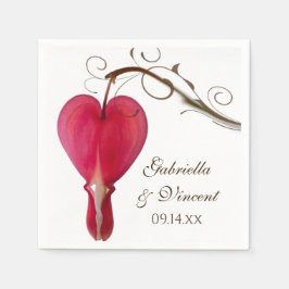 Bläserne Hochzeit mit roten Blutungen Serviette