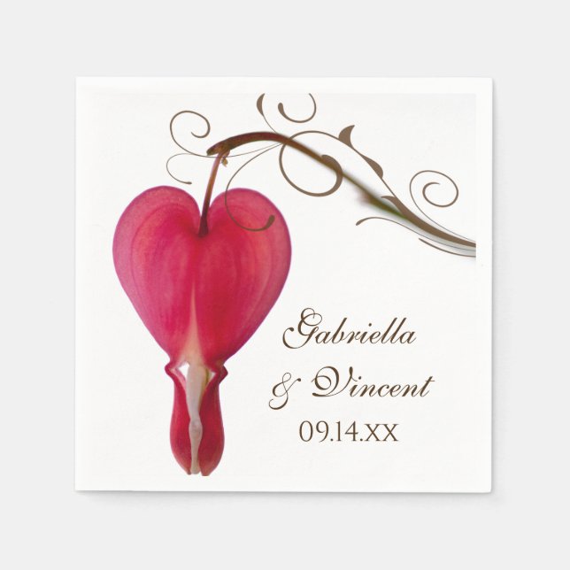 Bläserne Hochzeit mit roten Blutungen Serviette (Vorderseite)