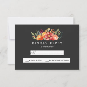 Bläserne Hochzeitsreaktion Grau UAwg RSVP Karte
