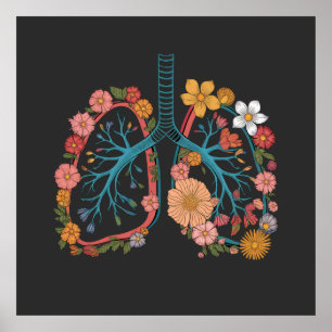 Bläserne Lunge Vector Illustration Geschenk Poster