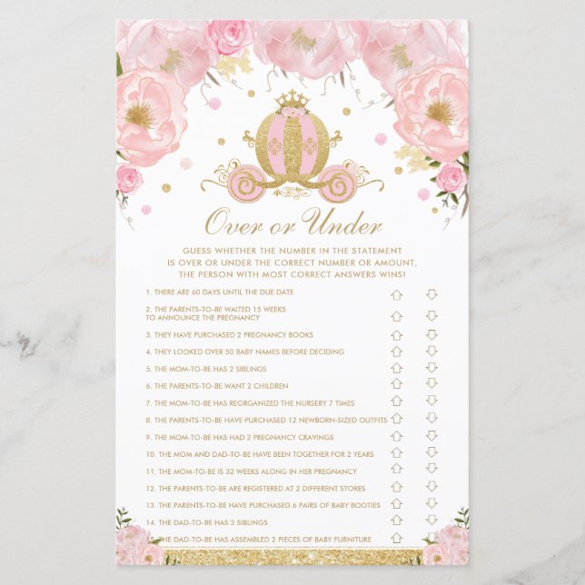 Bläserne Prinzessin-Baby über oder unter dem Spiel (Vorderseite)