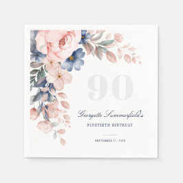 Bläserne Wasserfarbe Rosa 90. Geburtstag Serviette