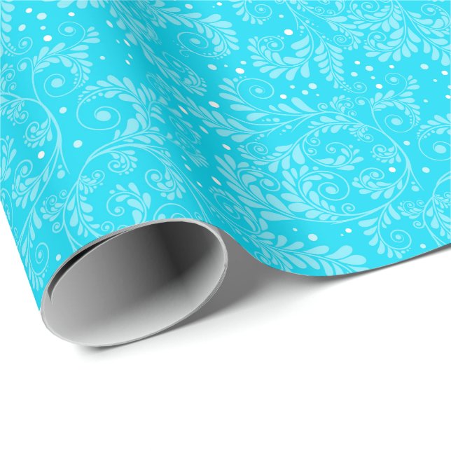 Bläsernes elegantes blaues Wrapping Paper Geschenkpapier (Rolleneckpunkt)
