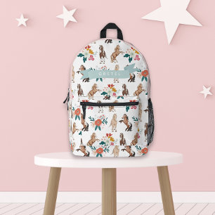 Bläserpferd/Pony-Muster Weiße Girl Bedruckter Rucksack