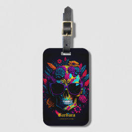 Bläserskull farbenfroher Retro Stilvolle Tattoo Ar Gepäckanhänger