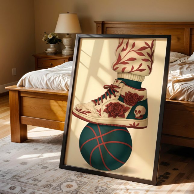 Bläserskull-Top-Sneakers auf Basketball Poster (Von Creator hochgeladen)