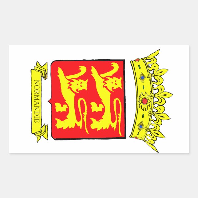 BLASON NORMANDIE RECHTECKIGER AUFKLEBER (Vorderseite)