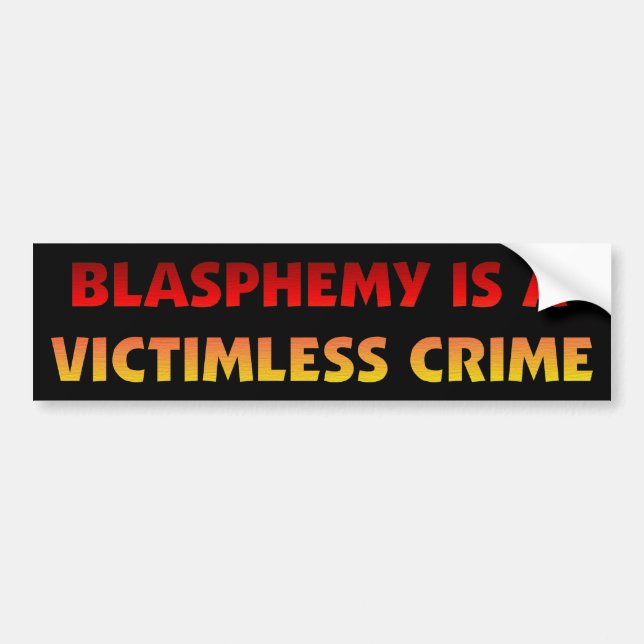 Blasphemie-Verbrechen ohne Opfer Autoaufkleber (Vorne)