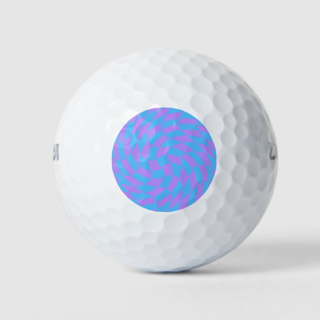 Blass Blau & Lavendel Wave Gestell Golfball (Vorderseite)