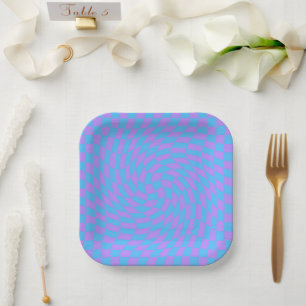 Blass Blau & Lavendel Wave Gestell Pappteller
