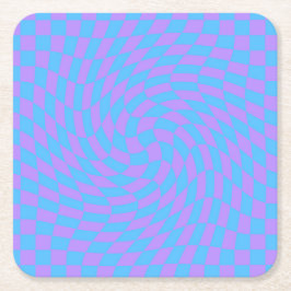 Blass Blau & Lavendel Wave Gestell Rechteckiger Pappuntersetzer