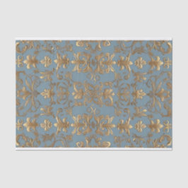 Blass Blau und Gold Damask Dekoupage Tissue Paper Seidenpapier