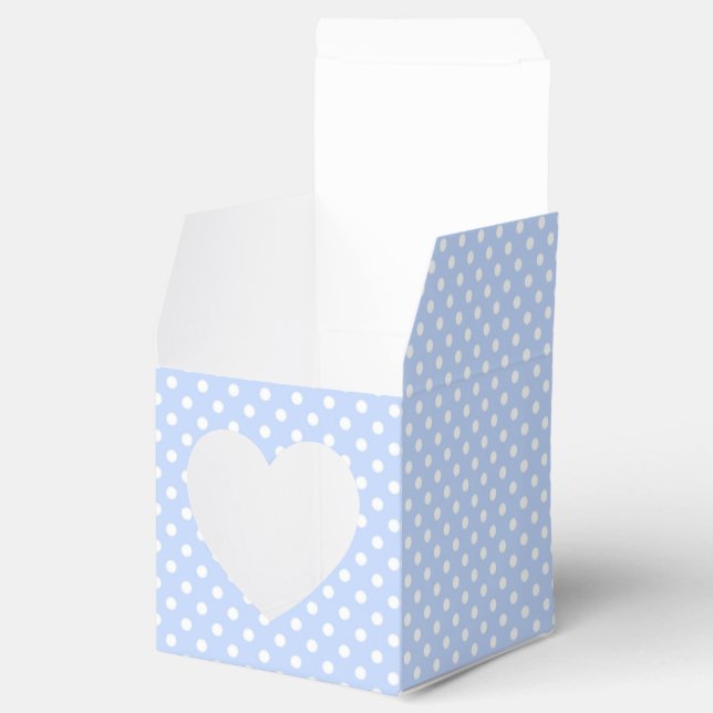 Blass Blau und Weiß Polka Dot Fevor Box Geschenkschachtel (Geöffnet)
