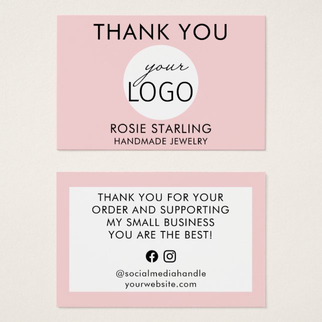 Blass-Blauer Schmuck-Logo Vielen Dank für Ihre Auf (Vorne & Hinten)