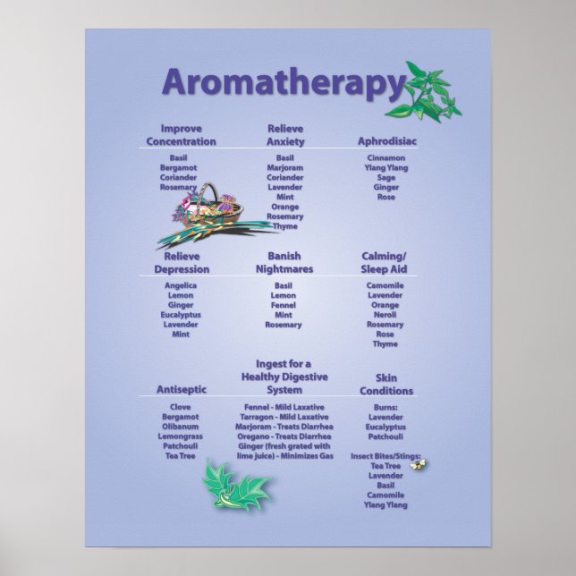 Blass Blue Aromatherapie Diagramm Poster (Vorne)