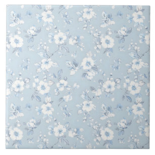 Blass Blue Country Stil Blumenmuster Fliese