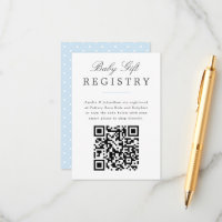 Blass Blue Elegant Baby Geschenkregister mit QR-Co