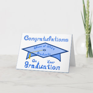Blass Blue Graduation Cap Blue Graduate Class 2024 Karte