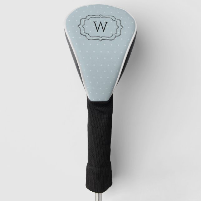 Blass Blue Polka Dot Mit Monogramm Golf Headcover (Vorderseite)