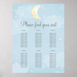 Blass Blue Star Moon Sky Baby Shower Chart Poster