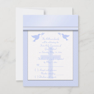 Blass Blue Strip Erste heilige Communion RSVP Card