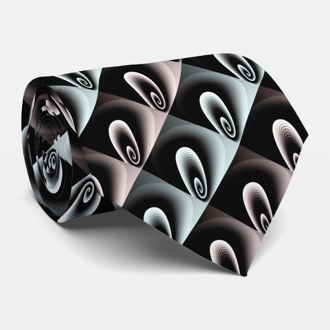 Blass Cyan Blue & Red Burgund COOL Modernes Muster Krawatte (Gerollt)