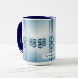 Blass eisblauer Kreis Platin- Orb Tasse