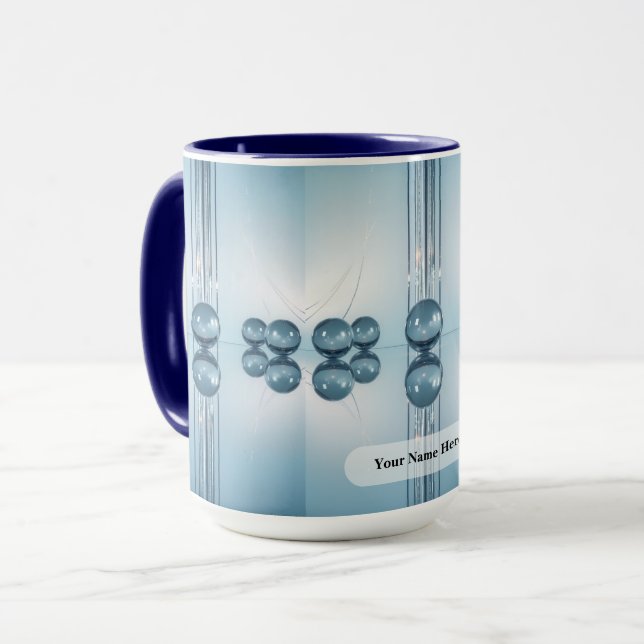 Blass eisblauer Kreis Platin- Orb Tasse (Vorderseite Links)