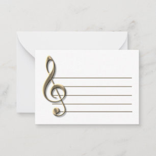 Blass Gold Treble Clef Blank Notecard Mitteilungskarte