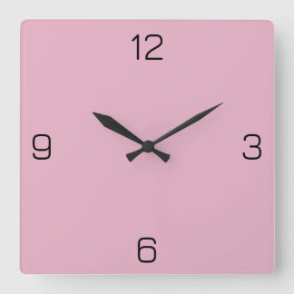 Blass Gray Raspberry E6B0C4 - Option zum Hinzufüge Quadratische Wanduhr