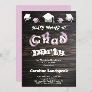 Blass Pink Blake Text für Abschluss House Party Einladung