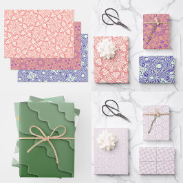 Blass pink delikate pattern Wrapping paper Geschenkpapier Set