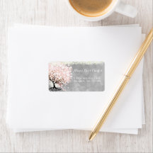 Blass Pink Herzleaf Tree Gray Wasserfarbe