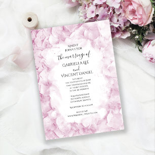 Blass Pink Hydrangea Blume Wasserfarbenhochzeit Einladung