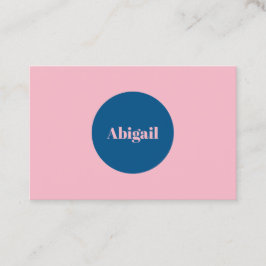 Blass Pink Schnorchel Blau Modernes Ovale Visitenkarte