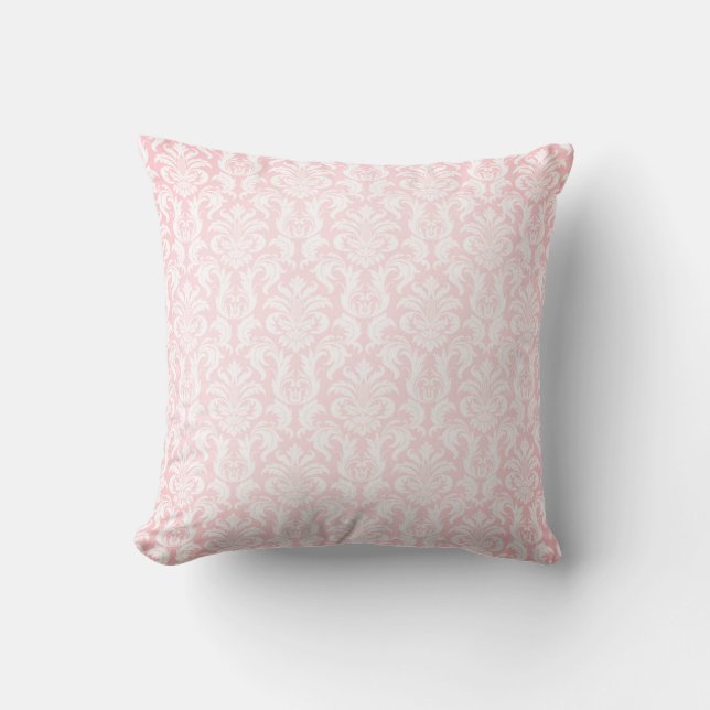 Blass rosa Damask Elegantes Minimalistisches Desig Kissen (Vorderseite)