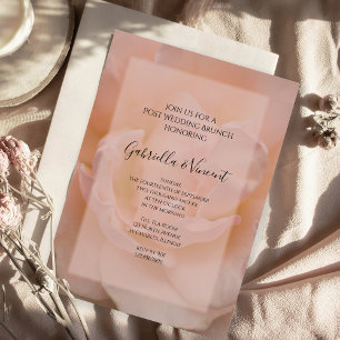 Blass rosafarbene Rosenblüten-Hochzeitsbrunch Einladung