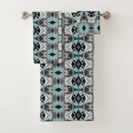 Blass-Silber-Blau-Beziehung im virtuellen Stil Badhandtuch Set