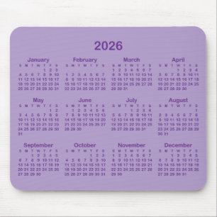 Blass- und Königslila 2026 Kalender Mousepad
