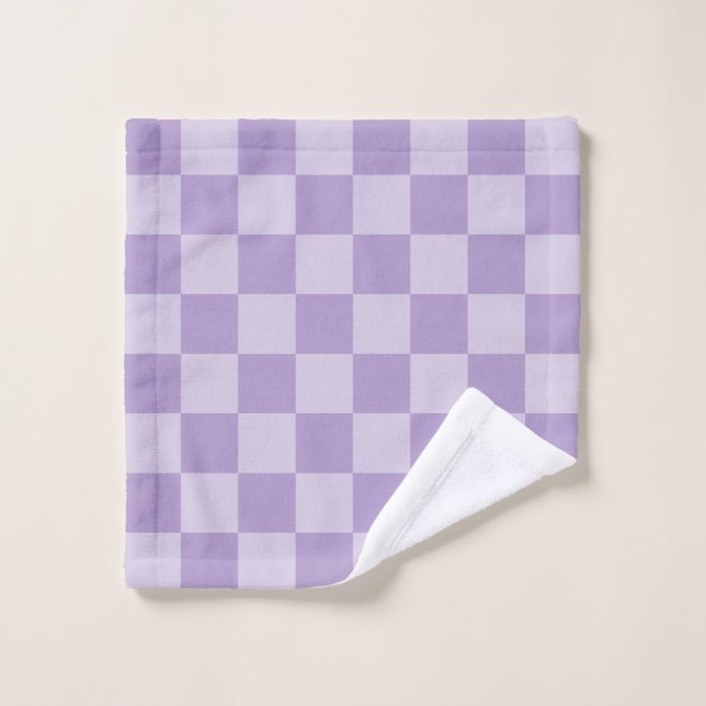Blass und Pastell Violett Monochrome Kariert Waschlappen (Waschlappen)