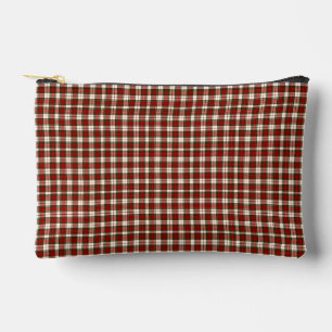 Blassbeige und rotes Karo Zubehörtasche
