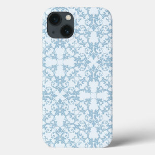 Blassblau Damask iPhone 13 Hülle