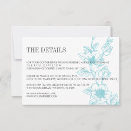 Blassblau | Magnolische Blume Bloom | HochzeitsrSV RSVP Karte