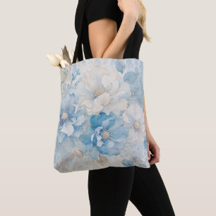 Blassblau und weiß floral