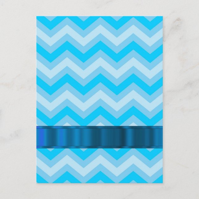 Blassblaue Chevronen Postkarte (Vorderseite)